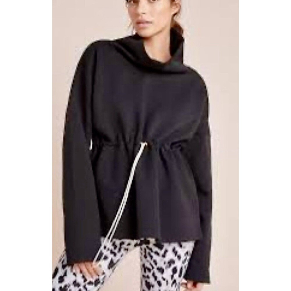 Varley Freya Sweatshirt Funnel Neck Size XS Black Pullover Top Athleisure Yoga